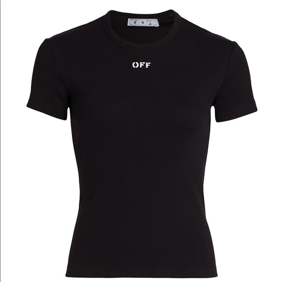 SOLD Authentic Off-White “Main Basic Ribbed T-Shirt” - Picture 2 of 10